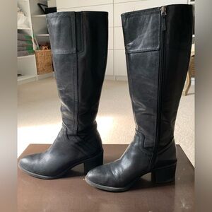 Franco Sarto Black Leather Knee-High Boots